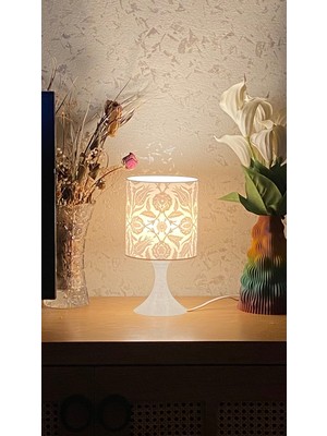 BASTTR Osmanlı Lale ve Geleneksel Çini Motifli 3D Dekoratif Masa ve Gece Lambası