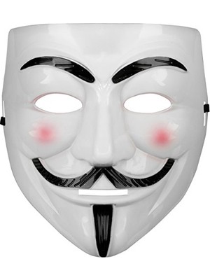 Teknoparkx Beyaz Renk Pembe Yanaklı Ithal V For Vendetta Maskesi (4887)