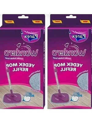 Erdo Ticaret Yedek Mop Seti 2'li Avantaj Paketi, Gri Renk