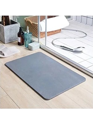 Erdo Ticaret Diatom Su Emici Banyo Paspası, Gri Renkli, Sihirli Özellik