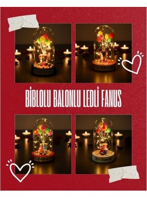 EkoAlışverişDünyam Biblolu Balonlu Ledli Fanus