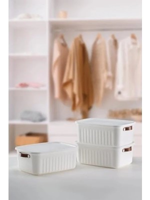 Erdo Ticaret Kapaklı Kutu, 35X25X14 cm Boyutunda Beyaz 10 Litre