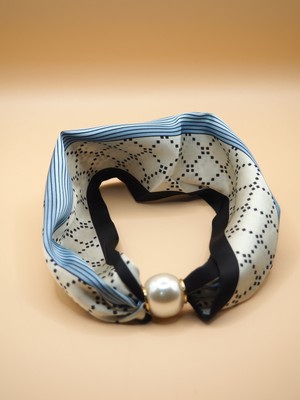 Stelle Jewelry Kadın Saten Dokulu Mıknatıslı Incili Fular Kolye