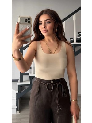 Elisin Taş Lazer Kesim Pamuklu Atlet