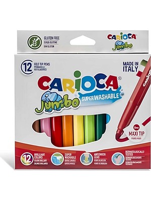Carioca Jumbo Süper Yıkanabilir Keçeli Boya Kalemi 12’li