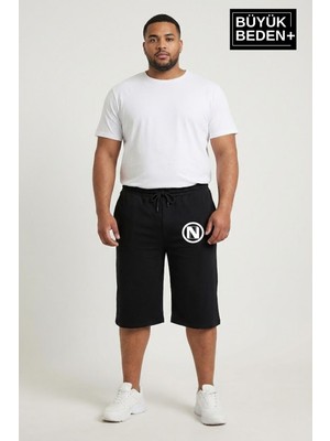Superlife Büyük Beden Erkek N Baskılı Şort Rahat Kalıp Basic Penye 3xl-6xl SPR26BSR591-19