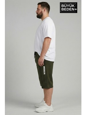 Superlife Büyük Beden Erkek Kapri Şort Brooklyn Baskılı Rahat Kalıp 3xl-6xl SPR26BSR591-02