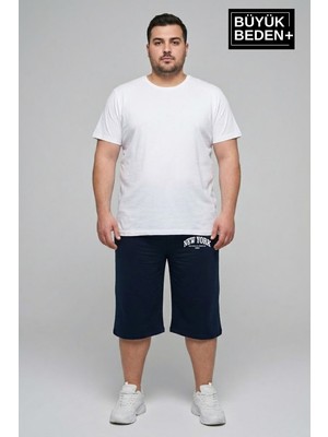 Superlife Büyük Beden Erkek Şort New York Baskılı Rahat Kalıp 3xl-6xl SPR26BSR591-05