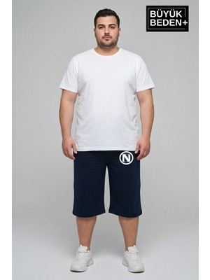Superlife Büyük Beden Erkek N Baskılı Şort Rahat Kalıp Basic Penye 3xl-6xl SPR26BSR591-19