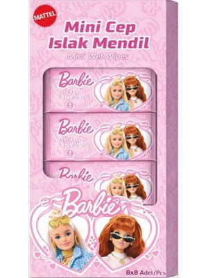 Barbie Islak Mini Cep Mendili 8'li