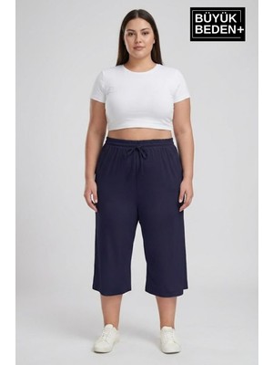 Superlife Kadın Büyük Beden Şort 3xl-6xl  Rahat Kesim Diz Altı Günlük ŞORT-SPR26BSRK591