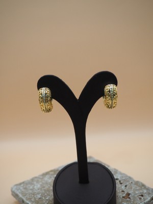 Stelle Jewelry Paslanmaz Çelik Altın Kaplama Klasik Grek Desen Halka Küpe