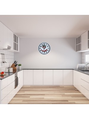 Teknoparkx Beyaz Chef Smile 36 cm Duvar Saati