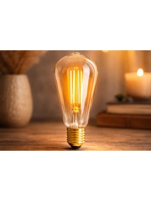 Cata CT-4290 8W Amber Işık Rustik LED Ampül St-64 Dekoratif Tasarım ve Enerji Tasarrufu
