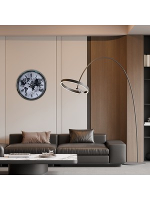 Teknoparkx Global Silver 40 cm Metal Duvar Saati