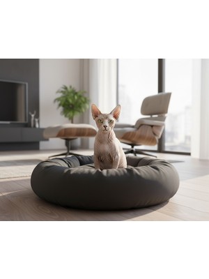 Empressco Kedi ve Küçük Irk Köpekler Için 50 cm Polar Simit Yatak, Rahat ve Şık Kullanım