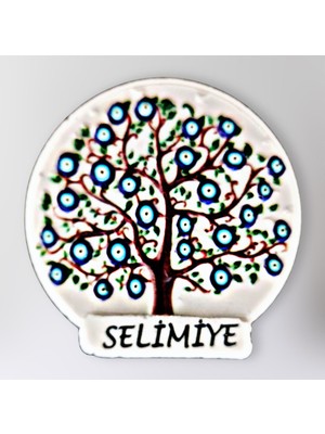 Mundy Selimiye Temalı Polyester Kabartmalı Nazar Ağacı Magnet Çap: 6 cm – Dekoratif Hediyelik Buzdolabı Süsü  (KOD:1133)