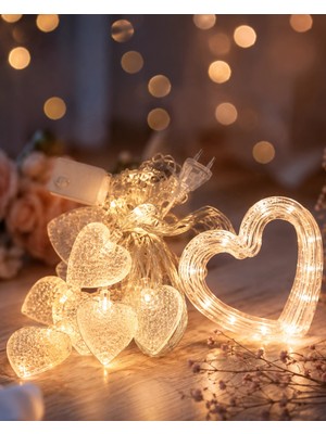Epilons LED Kalp Neon Lamba Dekoratif Romantik Gece ve Ortam Işığı