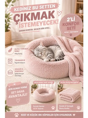 Empressco Yumuşak Pelüş Kedi ve Köpek Yatağı Seti 50-70CM, Konforlu ve Şık