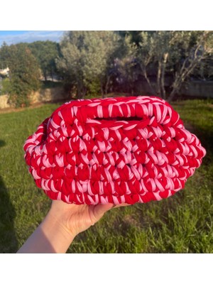 Eranura Mysey Kadın Pembe Kırmızı Clutch Portföy Çanta