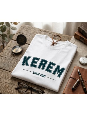 Veracraft Kişiye Özel Isimli Tişört - Hologram Baskılı Doğum Yılı Tasarımlı Unisex Pamuklu Tişört