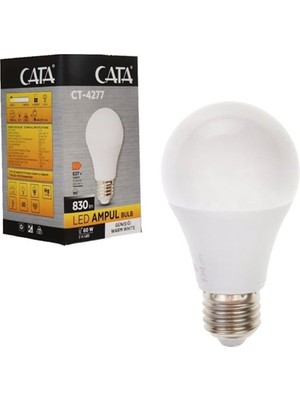CATA 9W LED Ampül E-27 Gün Işığı 10'lu Paket Yüksek Işık Verimliliği ile Enerji Tasarruflu
