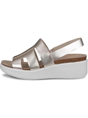 Ecco Flowt Wedge Cork Pure White Gold