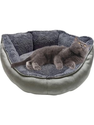 Empressco Yumuşak Silinebilir Kedi ve Köpek Yatağı, 55 Cm, Gri