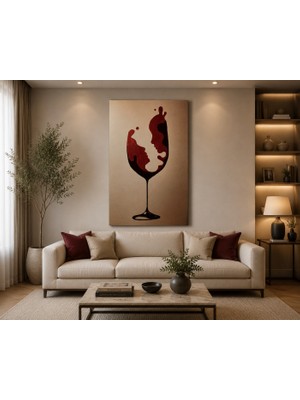 Othello Art **aşk Kadehi Soyut Kanvas Tablo – Romantik Çift Figürlü Modern Sanatsal Duvar Dekoru, Wine Art Tablo**