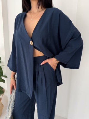 Maimoda Kadın Modal Kumaş Kimono Pantolon Takım