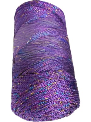 Hsc Bilişim Makrome Ipi 3mm Polyester Mor Simli