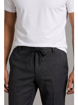 Bisse Füme Polyester Fermuarlı Jagger Spor Pantolon PNS25K25210_D57