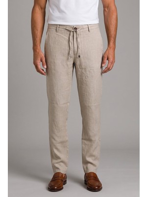 Bisse Bej Keten Jogger Ipli̇ Spor Pantolon PNS26Y26109_D07-2
