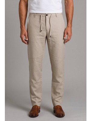 Bisse Bej Keten Jogger Ipli̇ Spor Pantolon PNS26Y26110_07