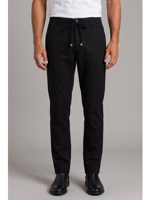 Bisse Siyah Keten Jogger Ipli̇ Spor Pantolon PNS26Y26110_D-90