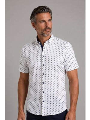 Bisse Ekru Regular Fit Cepsiz Kisa Paşa Yaka Gömlek GMBSK261035_03