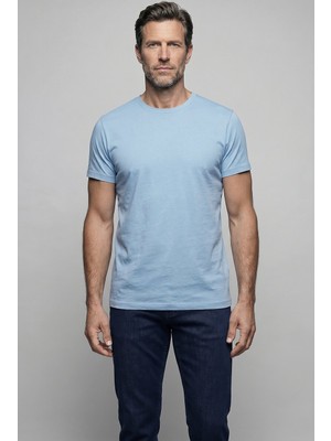 Bisse Açık Mavi  Bi̇si̇klet Yaka T-Shirt BSTS26Y26301_33