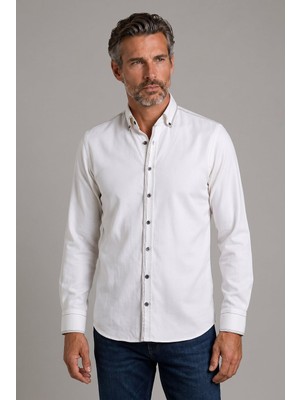 Bisse Bej Regular Fit Cepsiz Uzun Paşa Yaka Gömlek GMOKS261032_C07