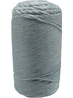 Hsc Bilişim Makrome Ipi 3 mm Polyester Gri Simli