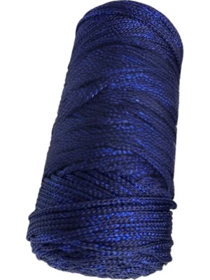 Hsc Bilişim Makrome Ipi 3mm Polyester Lacivert Simli