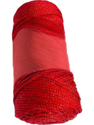 Hsc Bilişim Makrome Ipi 3mm Polyester Kırmızı Simli