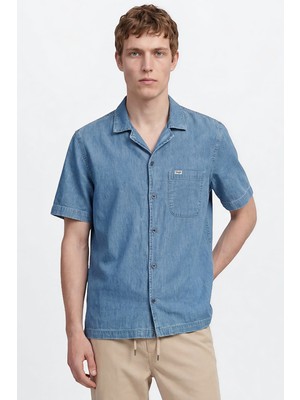 Wrangler %100 Pamuk Relaxed Fit Rahat Kesim Gömlek Yaka Denim Gömlek