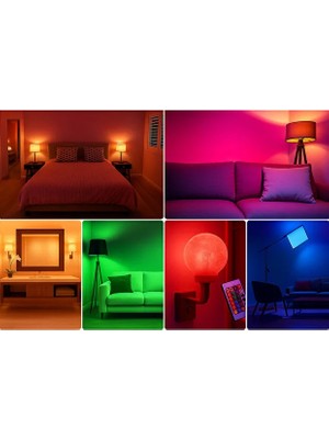 Cata Kumandalı Rgb LED Ampul – 9W (850 Lm), 6500K Beyaz Işık + Renkli Modlar, E27 Duy, Uzaktan Kumandalı