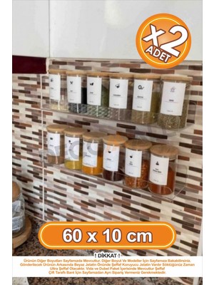 Empressco Decomall X2 Adet 60 x 10 cm Pleksi Hayalet Raf Duvar Banyo Baharatlık Düzenleyici Raf Çok Amaçlı - Fiyatı, Yorumları