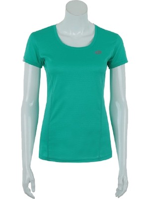 Lotto Kadın Su Yeşili Düz T-Shirt W1111 Nefes Alabilir Kumaş ve Spor Kombin İmkanlarıyla
