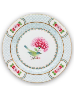 Pip Studio Blushing Birds 17 cm Beyaz Porselen Pasta Tabağı Modern Desenli 1 Parça