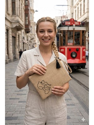 Ju Yaratıcı Tasarım Hasır Kadın Portföy & Clutch Çanta