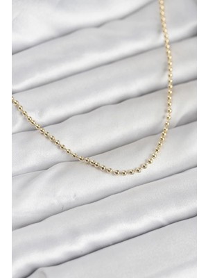 DS LLC Ietaks™ cm 14K Gold Renk Top Zincirli Model 60 cm Kadın Kolye Dsllc-Ilkelgym1