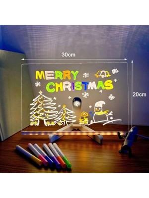 Hereveoyuncak LED Aydınlatmalı Yazı ve Çizim Tahtası - Büyük Boy 30X20 Cmm