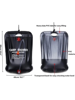 Hereveoyuncak 20 Litre Solar Isıtıcılı Kaamp Duş Torbası